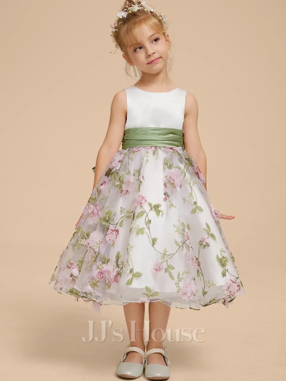 JJs House Kimaya A-Line Bow Satin Dress
